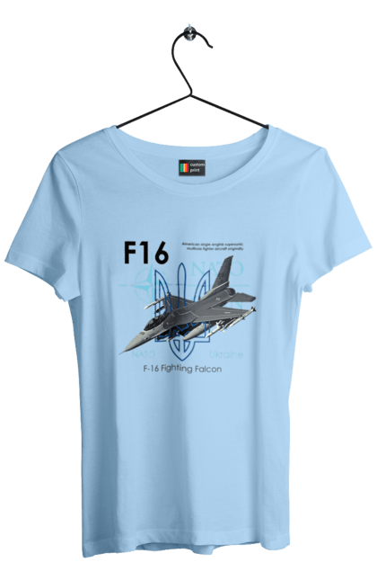 Футболка женская с принтом F16. F16, nasams, zuzana, гаубица, два герба, залужный, сюзанно. 2070702