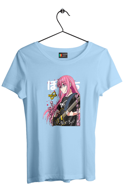 Women's t-shirt with prints Bocchi the Rock! Hitori Gotou. Anime, bocchi the rock, hitori goto, hitori gotou, manga, music, rock. 2070702