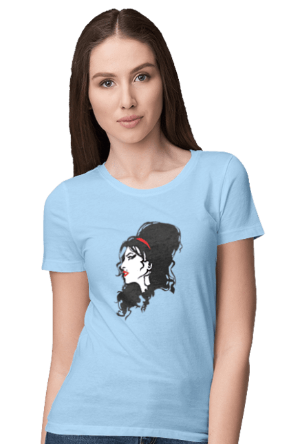 Women's t-shirt with prints Amy Winehouse. Amy winehouse, blues, composer, jazz, musician, singer, soul. 2070702