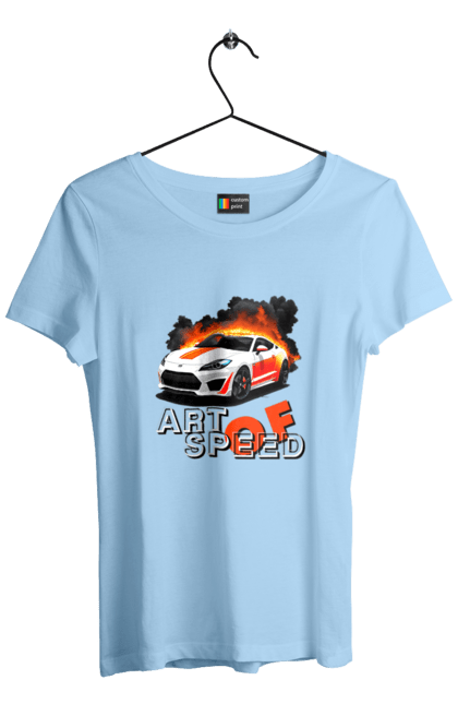 Футболка жіноча з принтом "Швидкість". Авто, автомобіль, автомобільний, гонка, швидкість. 2070702