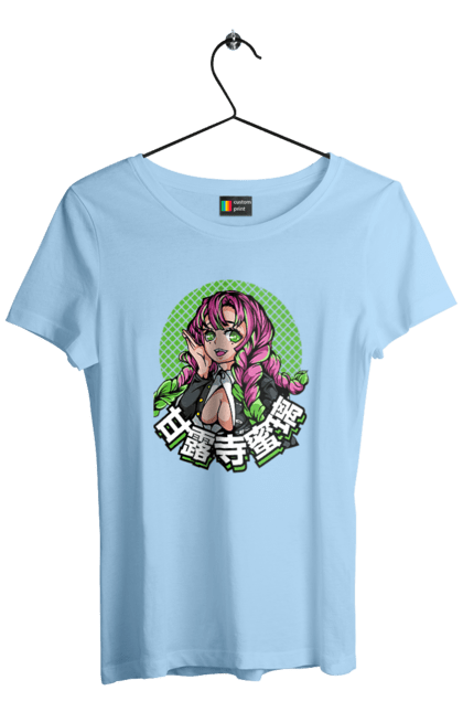 Women's t-shirt with prints Demon Slayer Mitsuri. Anime, demon slayer, giyu tomioka, manga, mitsuri, mitsuri kanroji, serial. 2070702