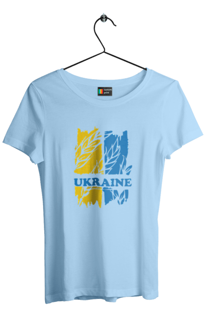 Women`s t-shirt with prints Ukraine ears of wheat. Ears of wheat, symbol of ukraine, ukraine, ukrainian symbols. 2070702