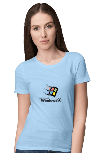 Футболка жіноча з принтом "Windows98". Angular, c, css, html, it, javascript, jquery, php, python, react, svelt, vue, айтишник, айті, гумор, код, кодувати, прогер, програміст, програмісти, ти ж, ти ж програміст, тиж програміст. 2070702