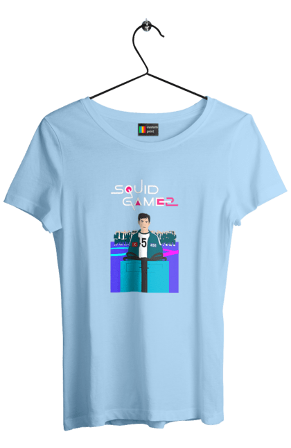 Women`s t-shirt with prints Squid Game Seong Gi hun. 456, netflix, player 456, seong gi hun, seong gi-hun, squid game, tv series. 2070702