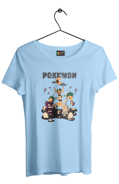 Women's t-shirt with prints Pokemon. Anime, fushigibana, games, gengar, nintendo, pokemon, pokemon go. 2070702