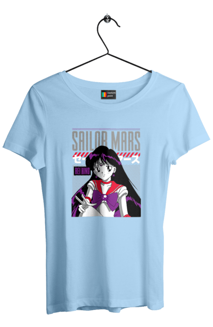 Футболка жіноча з принтом "Сейлор Мун Марс". Rei hino, sailor moon, аніме, драма, махо седьо, рей хіно, сейлор марс, сейлор мун, серіал. 2070702