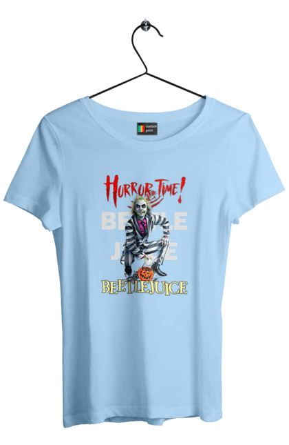 Women's t-shirt with prints Beetlejuice. Beetlejuice, comedy, ghost, horror, movie, tim burton, warner bros. 2070702