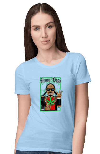 Women's t-shirt with prints Snoop Dogg. Actor, musician, producer, rapper, snoop dogg. 2070702