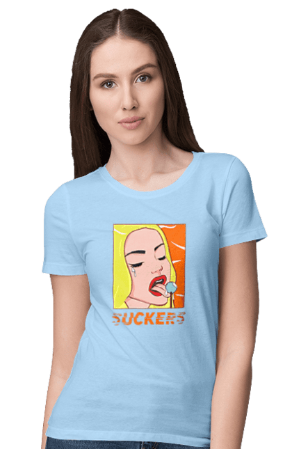 Women`s t-shirt with prints Suckers. Chupa chups, cool, funny, humor, meme, sackers. 2070702