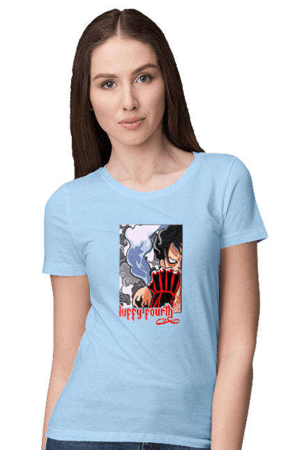 Women's t-shirt with prints One Piece Luffy. Anime, luffy, manga, monkey de luffy, one piece, pirates. 2070702