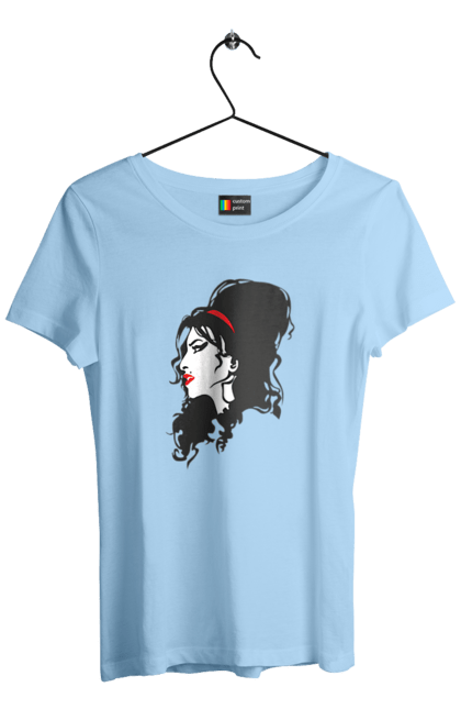 Women's t-shirt with prints Amy Winehouse. Amy winehouse, blues, composer, jazz, musician, singer, soul. 2070702