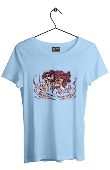 Women's t-shirt with prints One Piece Donquixote Doflamingo. Anime, donquixote doflamingo, heavenly yaksha, manga, one piece, straw hat pirates. 2070702