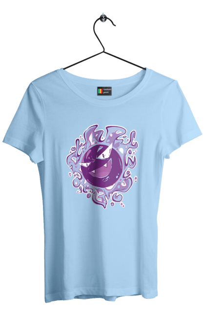 Women's t-shirt with prints Pokemon Gastly. Anime, games, gastly, nintendo, pokemon, pokemon go. 2070702