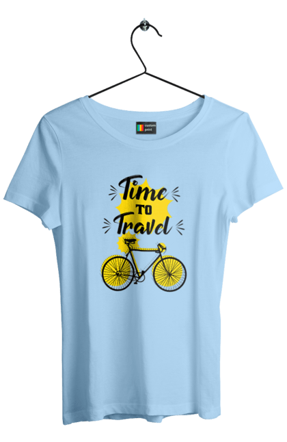 Women`s t-shirt with prints Travel Time, Bicycle. Bicycle, time, travel. 2070702