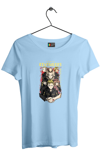 Women's t-shirt with prints Tokyo Avengers. Action movie, anime, fantasy, game, manga, takemichi, thriller, tokyo avengers, tokyo revengers, tv series. 2070702