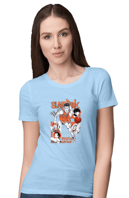 Women's t-shirt with prints Ryota Miyagi. Anime, basketball, comedy, manga, ryota miyagi, school, shonen, slam dunk, sports anime. 2070702