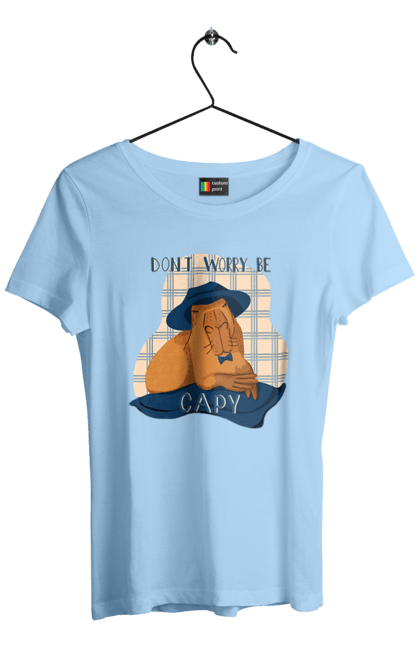 Women's t-shirt with prints Capybara. Animal, capybara, rodent. 2070702