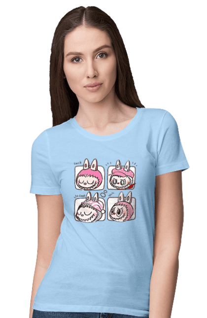 Women`s t-shirt with prints Labubu. Labubu, toys, weird cute. 2070702