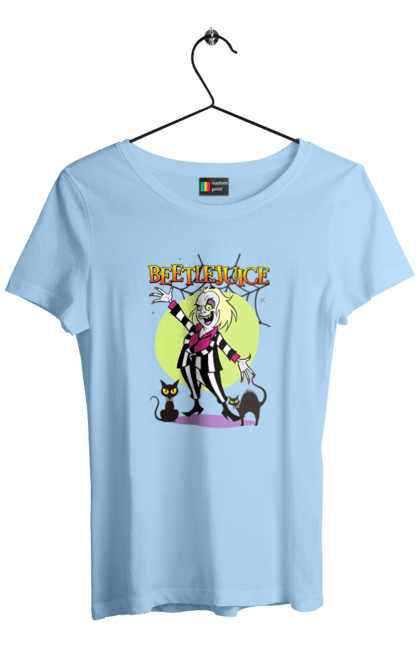 Women's t-shirt with prints Beetlejuice. Beetlejuice, comedy, ghost, horror, movie, tim burton, warner bros. 2070702