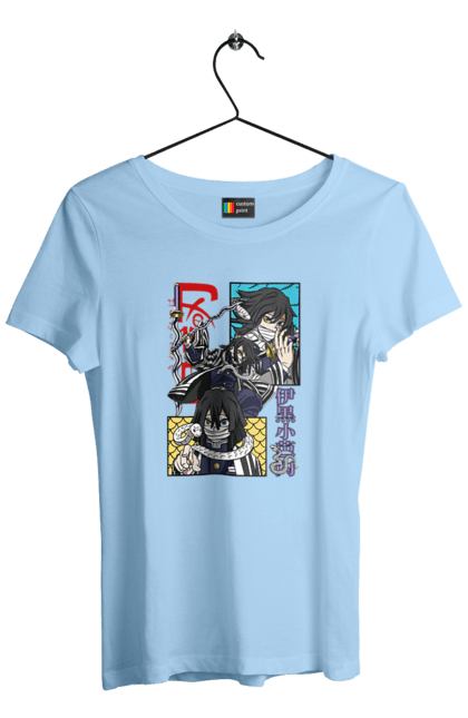 Women's t-shirt with prints Demon Slayer Obanai. Anime, demon slayer, iguro, kimetsu no yaiba, manga, obanai, obanai iguro, serial. 2070702