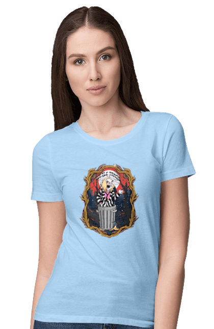 Women's t-shirt with prints Beetlejuice. Beetlejuice, comedy, ghost, horror, movie, tim burton, warner bros. 2070702