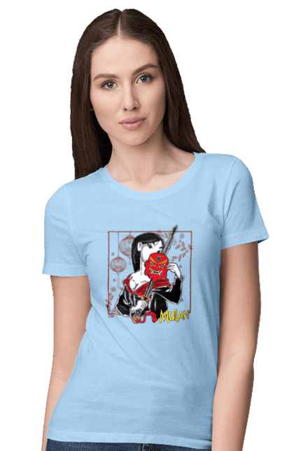 Women's t-shirt with prints Mulan. Cartoon, china, disney, fa mulan, mulan, princess. 2070702