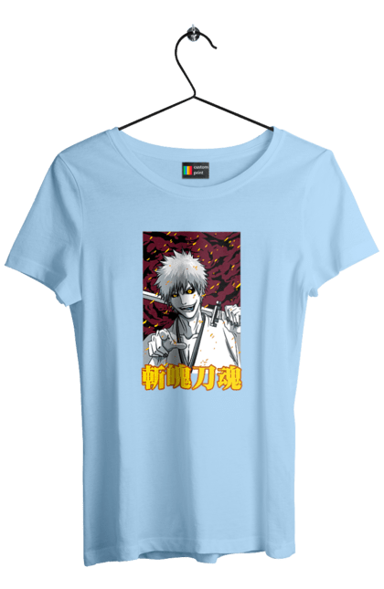 Women's t-shirt with prints Bleach Ichigo Kurosaki. Anime, bleach, ichigo, ichigo kurosaki, manga. 2070702