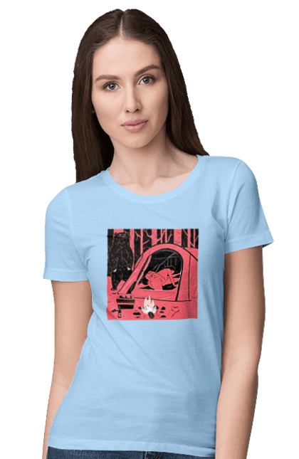 Women`s t-shirt with prints 69 In The Tent. 69, bear, forest, sex, tent. 2070702