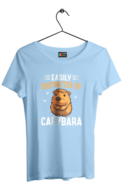 Women's t-shirt with prints Capybara. Animal, capybara, rodent. 2070702