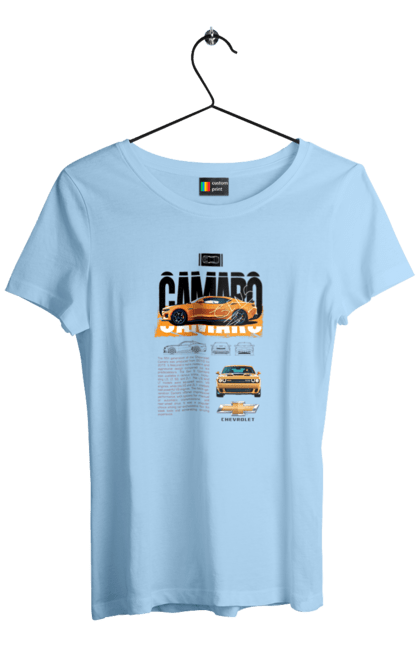 Women's t-shirt with prints Chevrolet Camaro. Auto, automobile, camaro, car, chevrolet, chevrolet camaro. 2070702