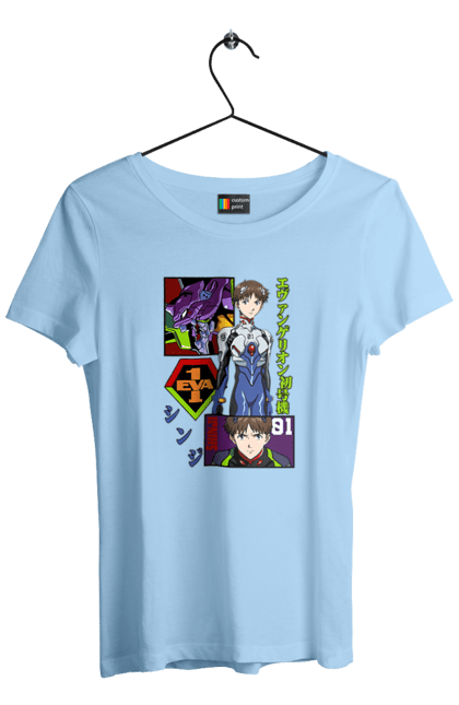 Футболка жіноча з принтом "Євангеліон". Evangelion, neon genesis evangelion, аніме, єва 01, євангеліон, манга, синдзі, янгол. 2070702