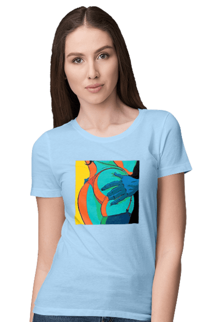 Футболка жіноча з принтом "Жіноча Попа В Чоловічих Руках". Гола, жопа, ляпас. 2070702