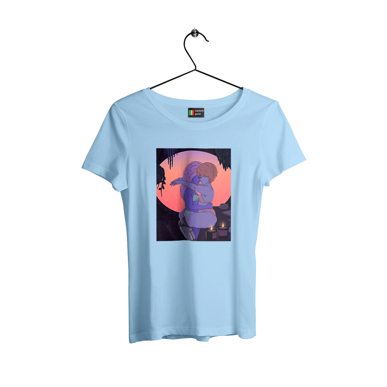 Purple Girls Hugging