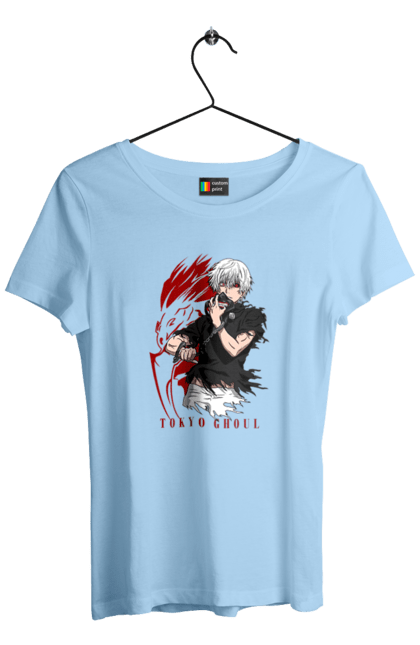 Women's t-shirt with prints Tokyo ghoul. Anime, drama, fiction, horror, kaneki ken, manga, tokyo ghoul. 2070702