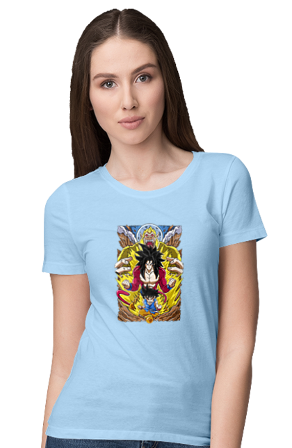 Women's t-shirt with prints Dragon Ball. Anime, dragon ball, goku, manga, tv series, vegeta. 2070702