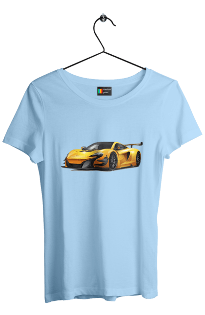 Women`s t-shirt with prints Sports car. Car, sport, sports car, yellow car, yellow sports car. 2070702