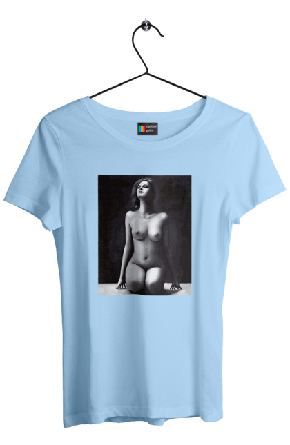 Футболка жіноча з принтом "Краса тіла". Вигини жіночого тіла, грація тіла, груди, жіноче тіло, жіночі груди, краса тіла. 2070702