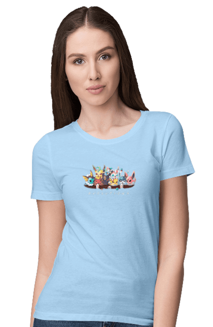 Women`s t-shirt with prints Evolution Pokemon. Anime, for children, game, manga, pocket monster, pokemon, to catch pokemon, video game, video game heroes. 2070702