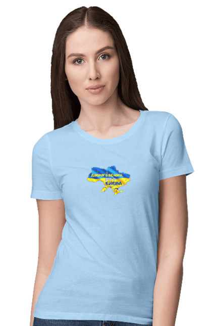 Women`s t-shirt with prints Good evening from Kyiv. good evening. From kiev, from kyiv, good, good evening, kyiv. 2070702
