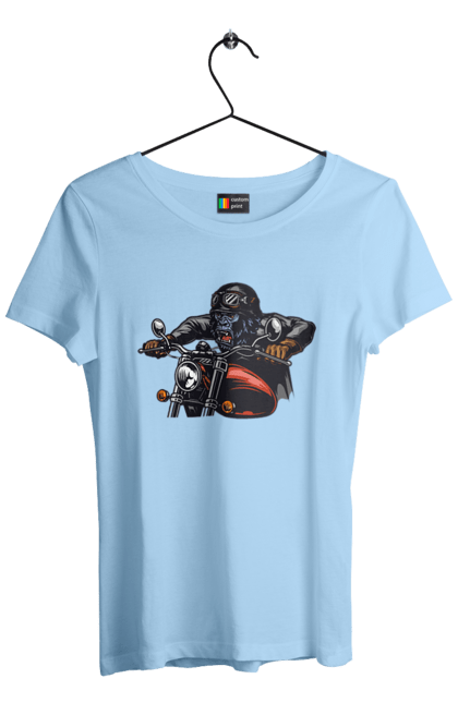 Women`s t-shirt with prints Gorilla On A Moped. Gorilla, moped, speed. 2070702