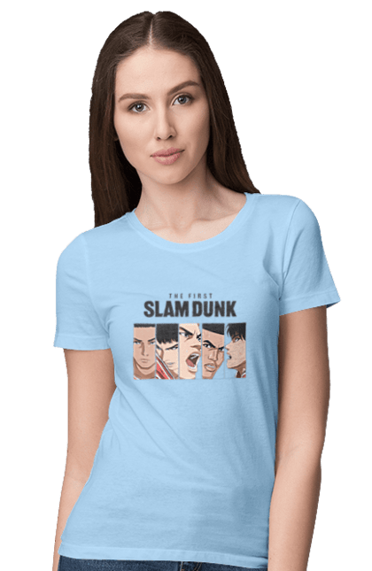 Women's t-shirt with prints Slam Dunk. Anime, basketball, comedy, manga, school, shonen, slam dunk, sports anime. 2070702