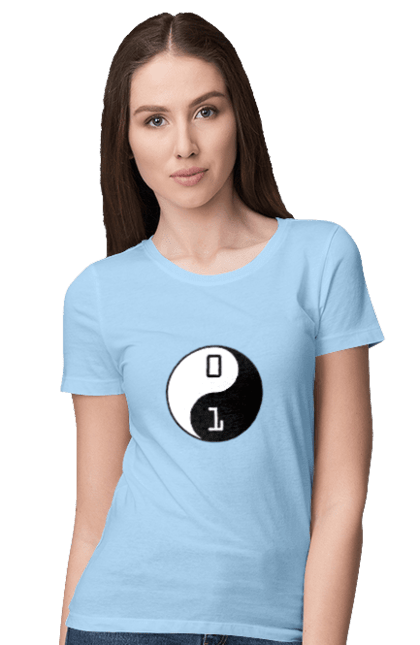 Футболка жіноча з принтом "Інь Янь". Angular, c, css, html, it, javascript, jquery, php, python, react, svelt, vue, айтишник, айті, гумор, код, кодувати, прогер, програміст, програмісти, ти ж, ти ж програміст, тиж програміст. 2070702