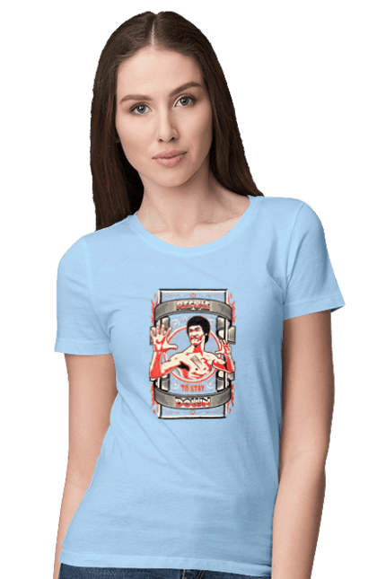 Women's t-shirt with prints Bruce Lee. Actor, bruce lee, dragon, movie, poster. 2070702