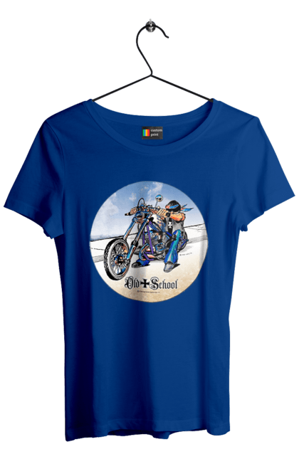 Women`s t-shirt with prints Old school. Auto moto, motorcycle, music band, old hardening, performers, rock band. 2070702