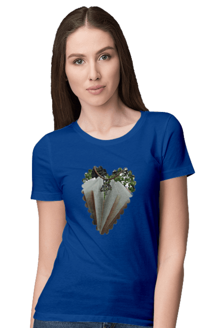 Women`s t-shirt with prints Book valentine. Books, decoration, heart, heart shape, love, nature, reading, wood. 2070702
