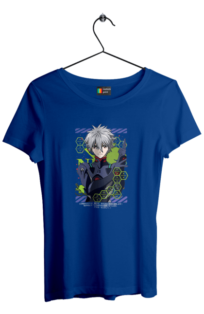 Футболка жіноча з принтом "Євангеліон Каору". Kaworu, kaworu nagisa, neon genesis evangelion, nerv, аніме, єва, євангеліон, каору, каору наґіса, манга. 2070702