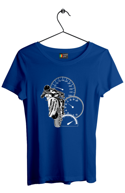 Women`s t-shirt with prints Motorcycle And Speed White. Moto, motorcycle, speed. 2070702