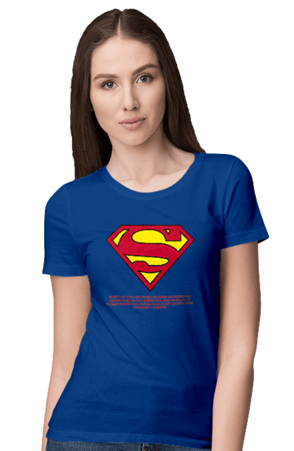 Футболка жіноча з принтом "Супермен". Дивуватися, комікси, округ колумбія, супер герой, супермен. CustomPrint.market