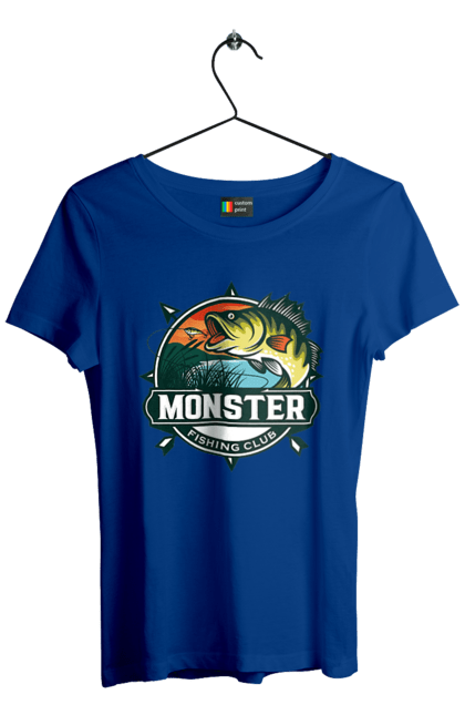 Футболка жіноча з принтом "Рибальський клуб". Відпочинок, рибак, рибальський клуб, хоббі. 2070702