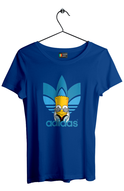 Футболка жіноча з принтом "Adidas Барт". Adidas, bart, адідас, барт, мультфільм, серіал, сімпсон. 2070702